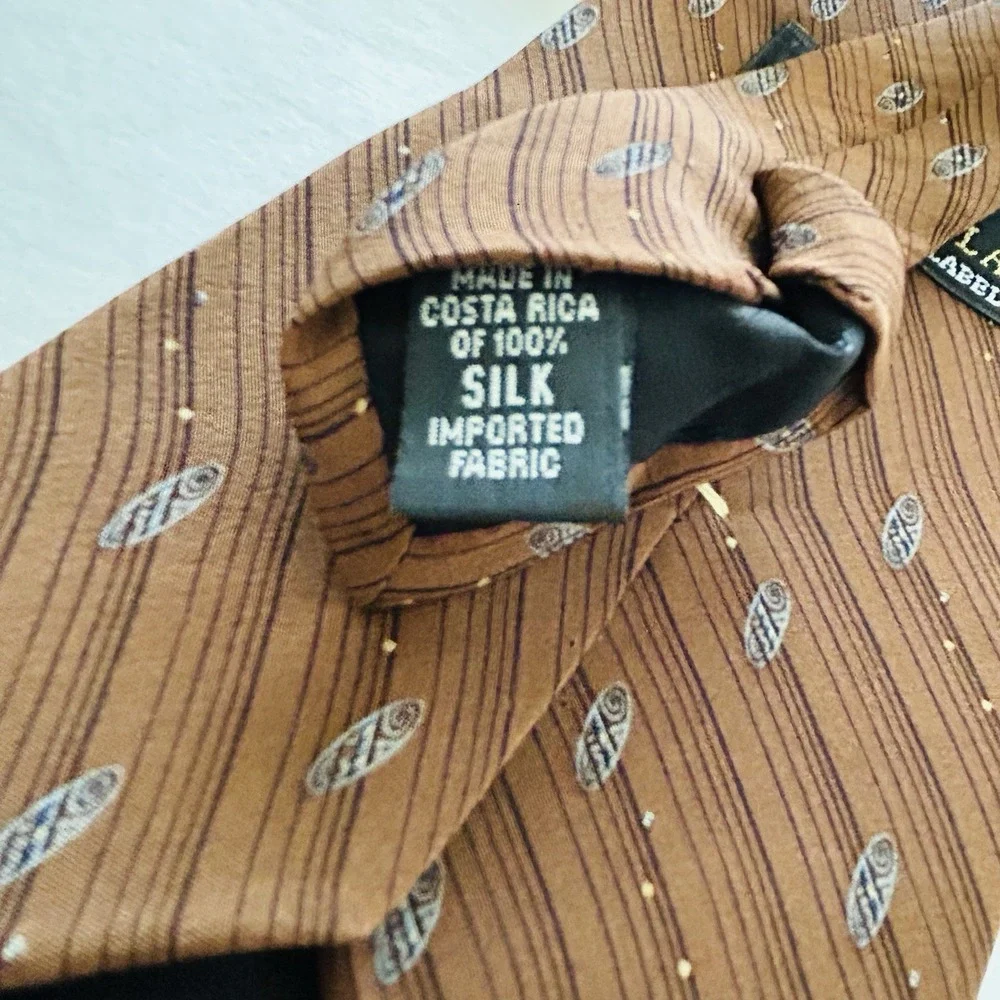 Bill Blass Black Label 100% Silk Geometric‎ Brown Burgundy Mens Ties Lot of 3